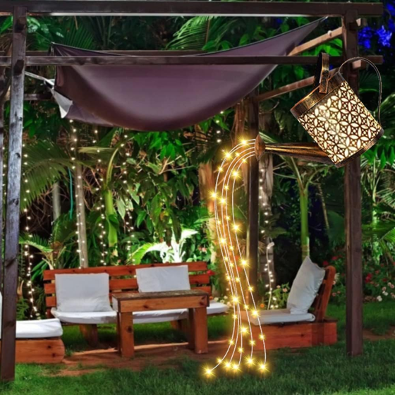 2件装LED浇水壶太阳能灯串 户外太阳能装饰灯